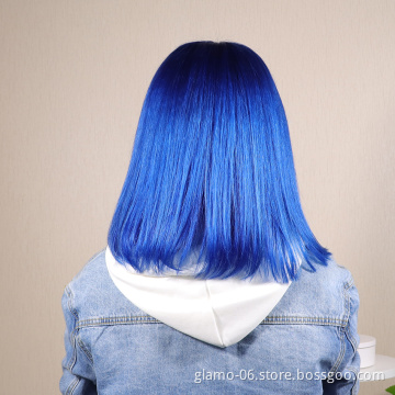 Human hair wig wholesale brazilian cuticle aligned raw hair,100% virgin remy human hair wig,613,Bob closure and frontal lace wig